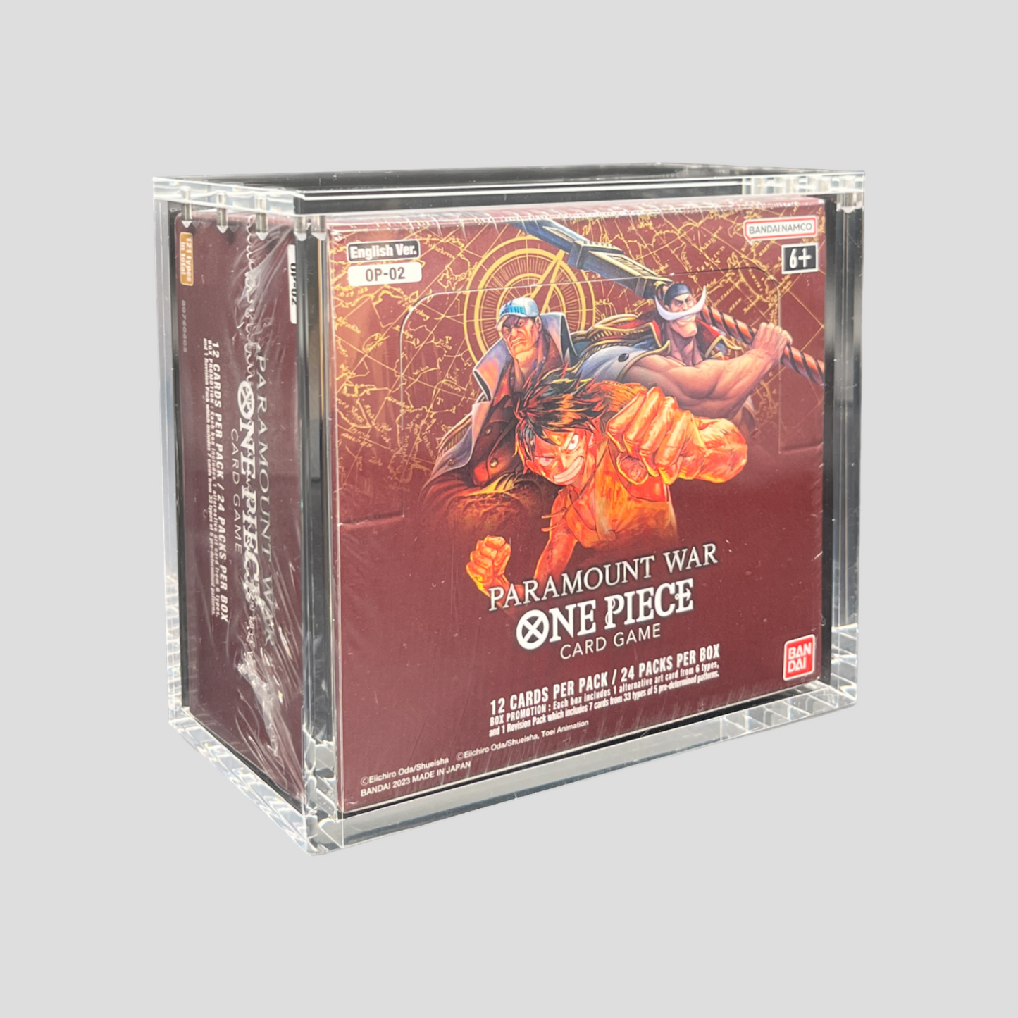 Premium Acryl Case für One Piece Booster Display OP01 First Print / OP02 Englisch – Magnetverschluss & UV-Schutz