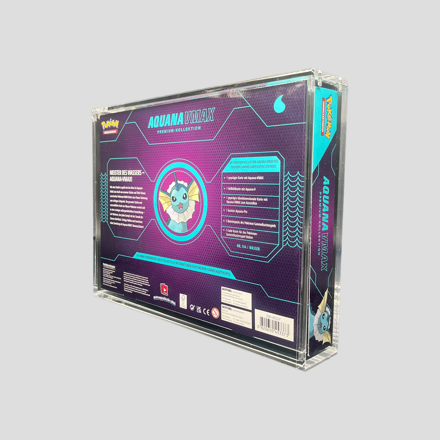 Premium Acryl Case für Pokémon VMAX Premium-Kollektion (Aquana / Flamara / Blitza) – Magnetverschluss & UV-Schutz
