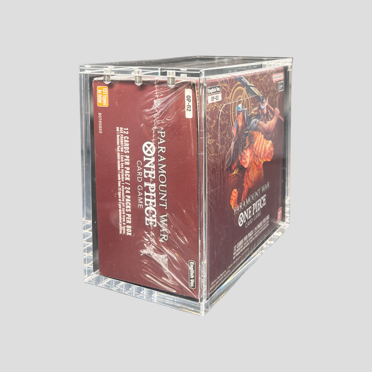 Premium Acryl Case für One Piece Booster Display OP01 First Print / OP02 Englisch – Magnetverschluss & UV-Schutz