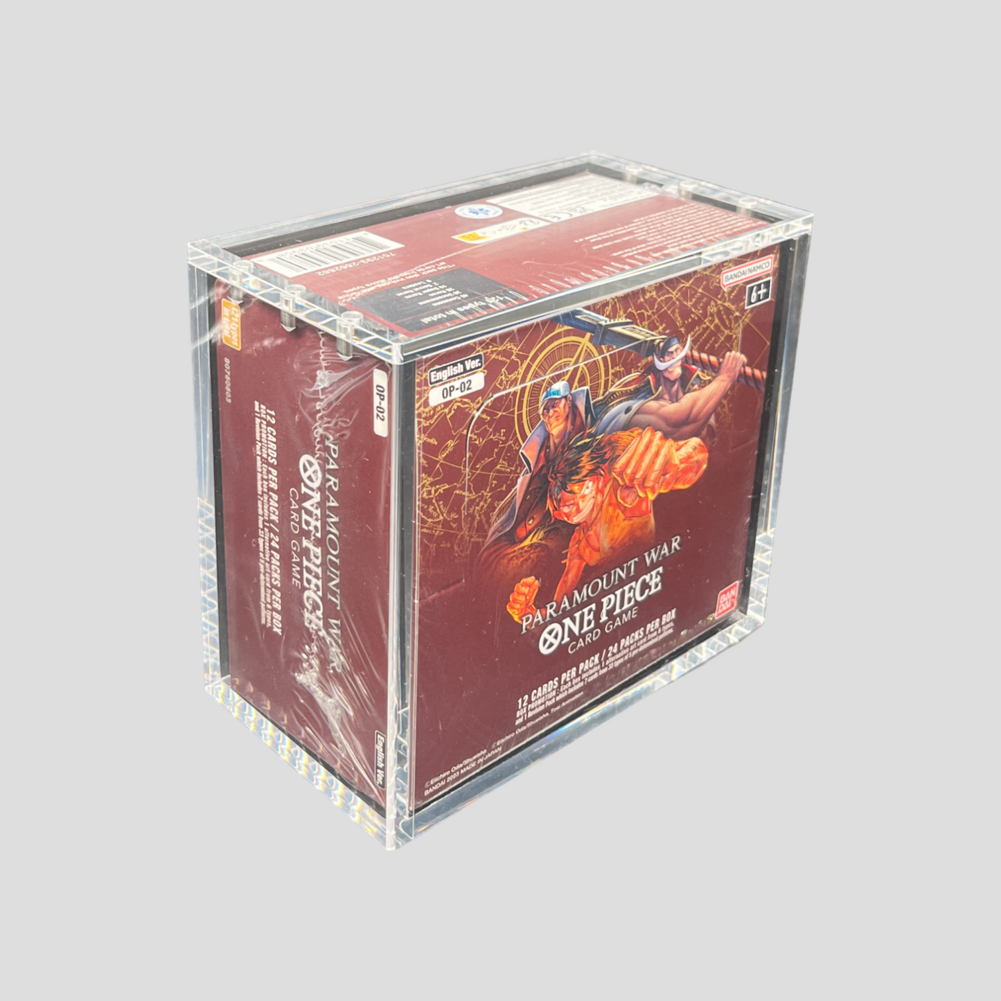 Premium Acryl Case für One Piece Booster Display OP01 First Print / OP02 Englisch – Magnetverschluss & UV-Schutz